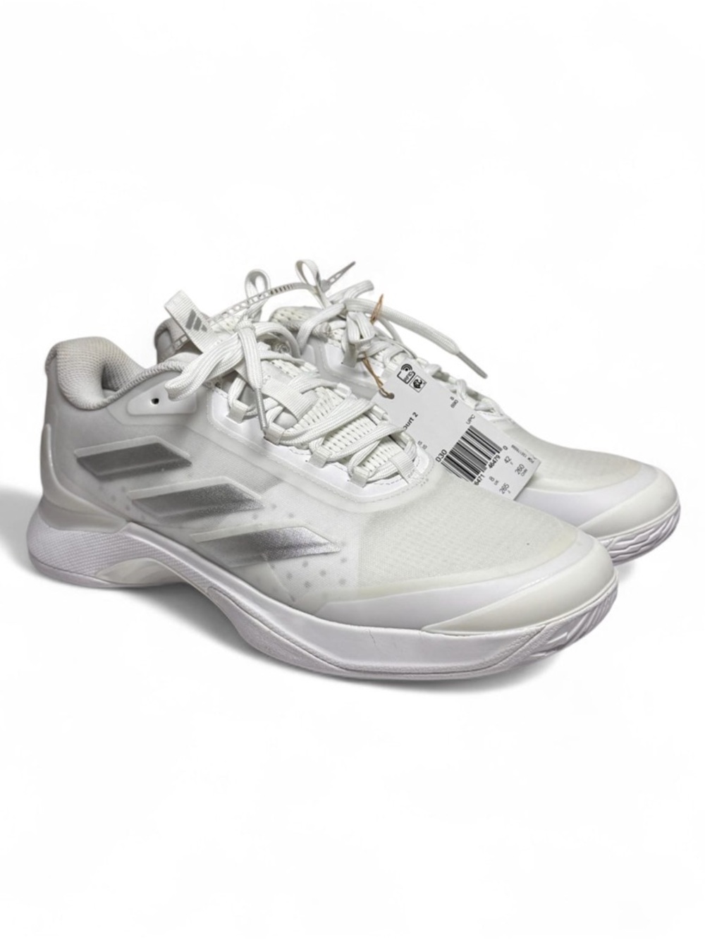 Adidas Avacourt 2 White Silver Metallic Mesh Athletic Sneakers IG3030